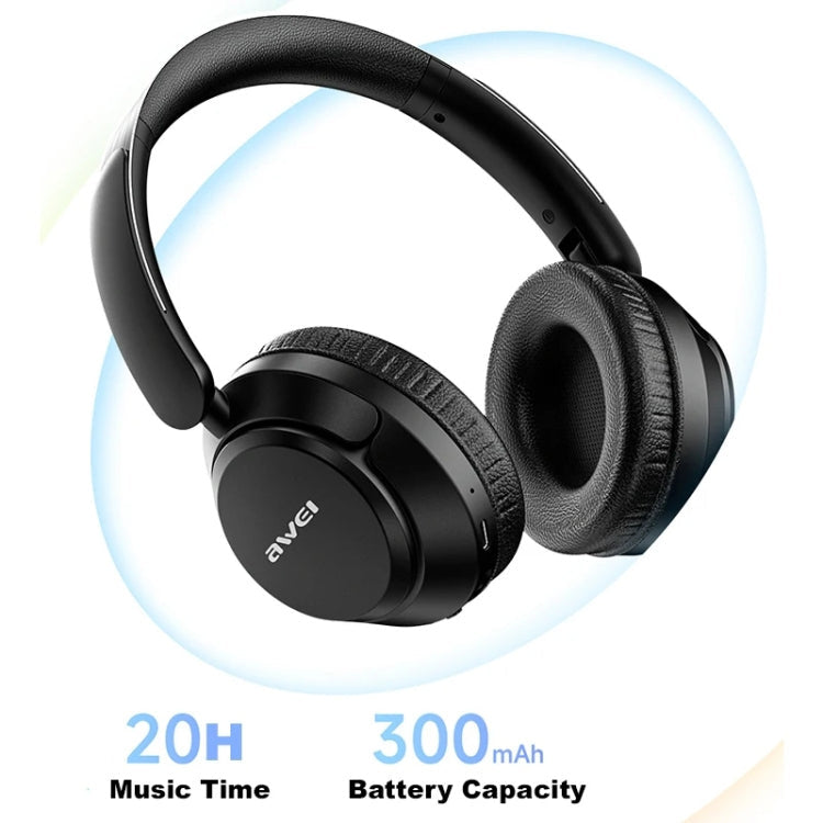 Vitron Awei A360BL Wireless Bluetooth Headphones V5.0 with Mic – Stereo Sound, 10H Battery – Black - Image 3